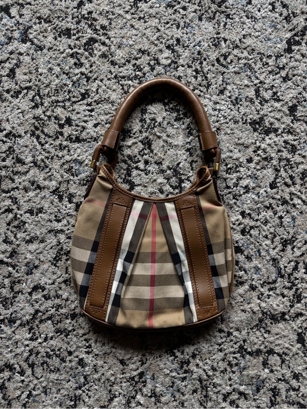 Burberry Beige/Camel House Check Canvas and Leather Pheobe Hobo